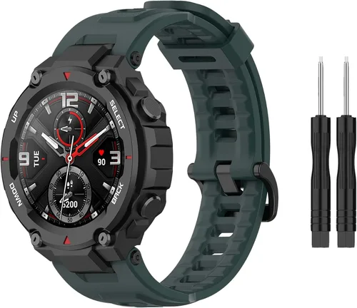 Vista 14 de BabyValley Correa compatible con Amazfit T-Rex/T-Rex Pro Band de silicona suave, pulsera de repuesto para Amazfit T-Rex/T-Rex Pro Sport Correa Beige