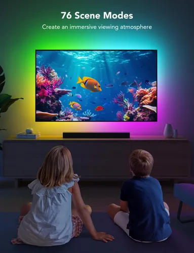 Vista 3 de Govee Tira de retroiluminación LED para TV, retroiluminación LED inteligente RGBIC para televisores de 40 a 50 pulgadas, sincronización de música