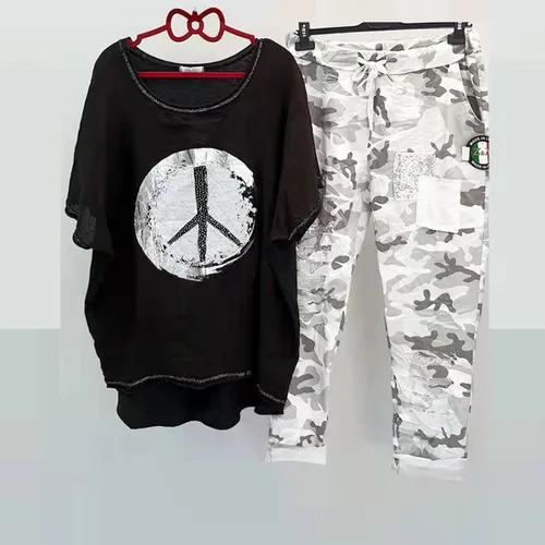 Vista 6 de DssFDGR Suéter ajustado con cuello de solapa de moda para mujer, pantalones de punto a rayas, conjuntos de 2 piezas