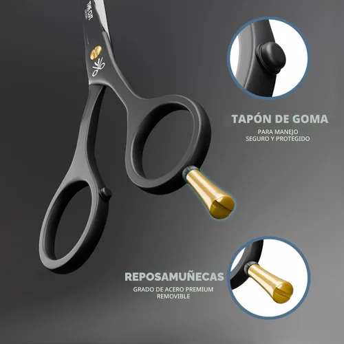Vista 3 de The Cut Factory® Tijeras de Cabello de Lujo Negro Mate de 6.5 Pulgadas – Tijeras de Barbero de Acero de Alto Carbono Ultra Afiladas para Hombres