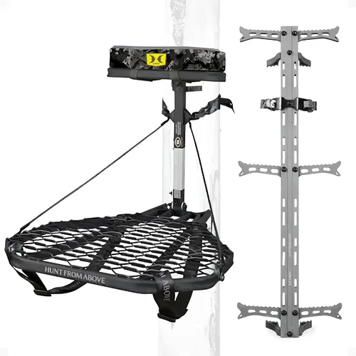Vista 6 de Hawk Bastón de Escalada con Tracción, Equipo de Caza para Escalada de Árboles de 20 Pies con Agarre de Doble Tracción, Accesorios de Caza