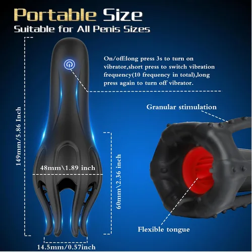 Vista 8 de Masturbador masculino Juguetes sexuales para hombres, vibrador de pene masculino para hombres con lamer la lengua, Masterbater Juguete sexual