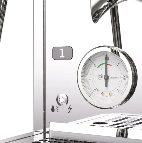 Vista 6 de Rocket Espresso Giotto FAST V - Máquina de café expreso, bomba vibratoria, intercambiador de calor, control de temperatura PID, cromado Cromo