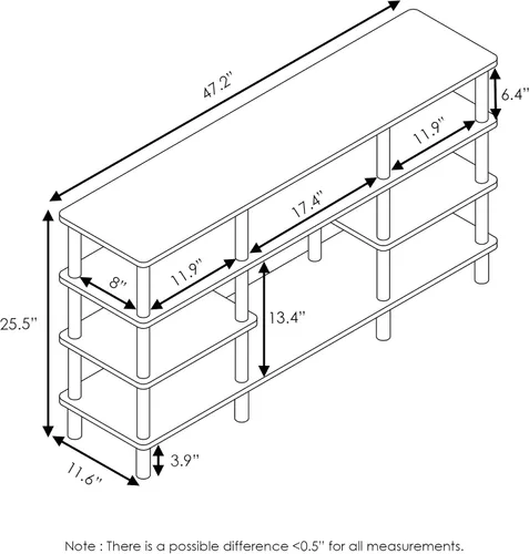 Vista 60 de Furinno 11191BK THE Centro de Entretenimiento Soporte para TV, Negro