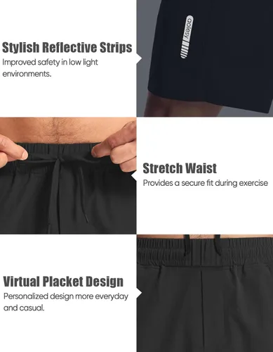 Vista 5 de Aolesy Pantalones cortos de entrenamiento para hombre de 7 pulgadas, pantalones cortos deportivos de secado rápido, ligeros, con bolsillos