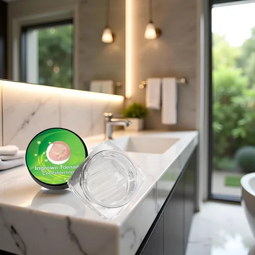 Vista 4 de Kit de 10 tiras correctoras de uñas encarnadas blancas, herramienta de pedicura gruesa, tira alisadora de uñas para hombres y mujeres, herramienta