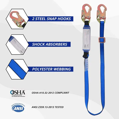 Vista 3 de TRSMIMA Arnés de seguridad para protección contra caídas, kit de cordón de construcción para techos de cuerpo completo, para hombres, detención