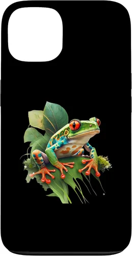 Vista 7 de iPhone 16 Rainforest Amphibian Red Eyed Tree Frog Green Body Frog Case