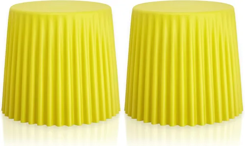 Vista 9 de 2xhome Juego de 2 taburetes apilables modernos Mesa auxiliar versátil moldeada de plástico, otomana, sillas Resistente a la intemperie para uso