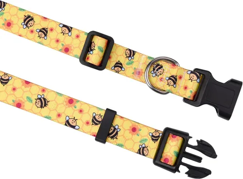 Vista 5 de Mihqy - Collar de perro, patrones geométricos florales, tribales, bohemios, collar de estilo étnico, suave y ajustable, para perros pequeños
