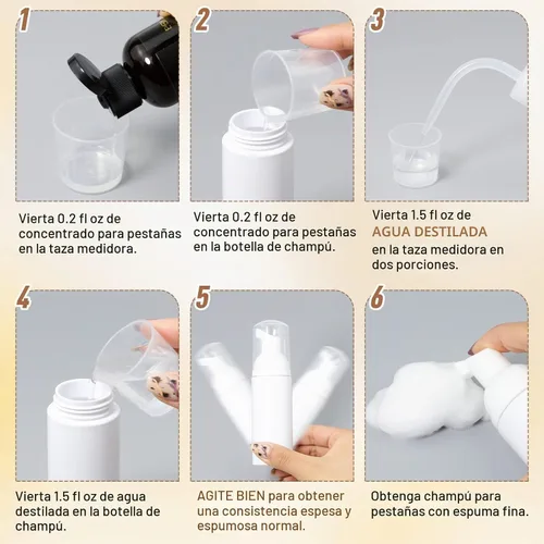 Vista 6 de EMEDA Champú concentrado para extensiones de pestañas 3.4 fl oz extensiones