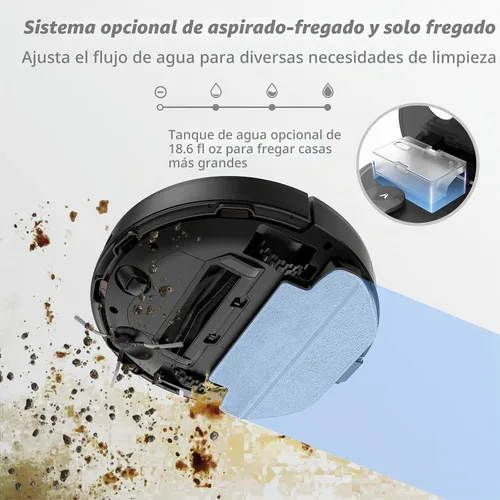 Vista 3 de VIOMI Smart Robot Vacuum V2 Max Aspiradora y trapeador para múltiples pisos, compatible con Alexa y aplicación, utiliza técnica de limpieza