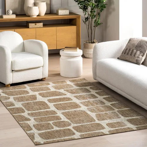 Vista 21 de Nuloom Aadhya - Alfombra geométrica de 2 x 8 pies para sala de estar, dormitorio, comedor, entrada, pasillo, color marrón claro