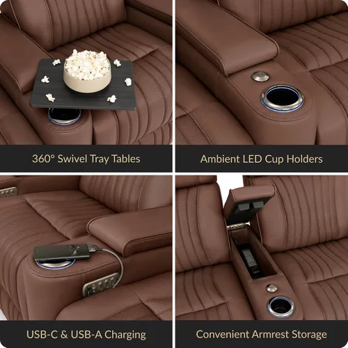 Vista 6 de Seatcraft Valore Asiento de cine en casa Tabaco Sillón Individual