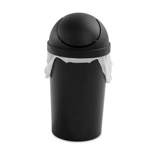 Vista 8 de Sterilite Paquete de 6 cestos de basura con tapa basculante, papelera redonda con tapa abatible de 3 galones, negro