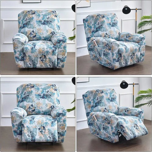Vista 7 de Eco-Ancheng Fundas reclinables Lazyboy de 4 piezas, fundas para sofá reclinable, fundas antideslizantes para sillas reclinables, con bolsillos