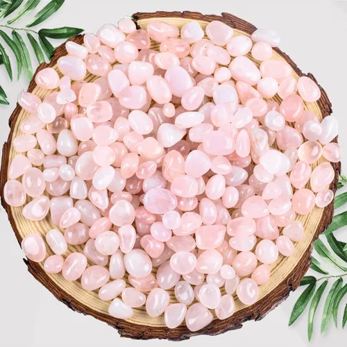 Vista 3 de Juego de piedras pulidas de cuarzo rosa natural a granel de 3 libras, juego de piedras de cuarzo, piedras crudas reales para decoración del hogar
