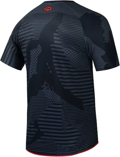 Vista 2 de Camiseta de ciclismo para hombre, de manga corta para ciclismo de montaña, camiseta de motocross, absorbe y transpirable