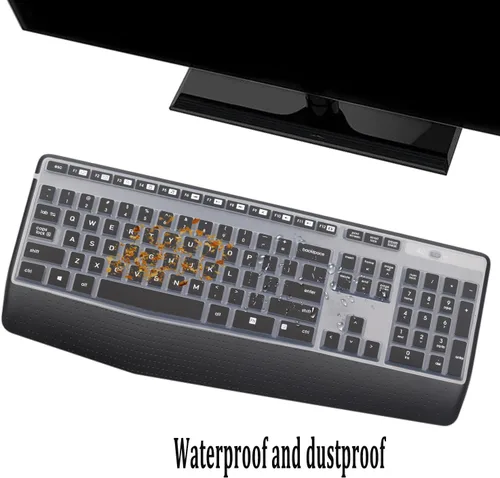 Vista 2 de i-Tensodo Logitech MK345 - Funda para teclado inalámbrico Logitech MK345, 2 unidades, color negro y transparente
