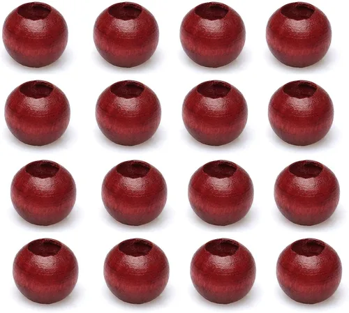 Vista 11 de 200 cuentas de madera de barril de 0.472 in, cuentas de madera de agujero grande para decoración de trenzas de cabello, fabricación de proyectos
