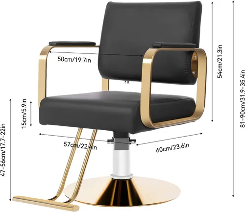 Vista 2 de Silla de peluquería, silla de peluquería ajustable para spa, silla de peluquería giratoria de 360°, silla de peluquería multifunción con reposapiés