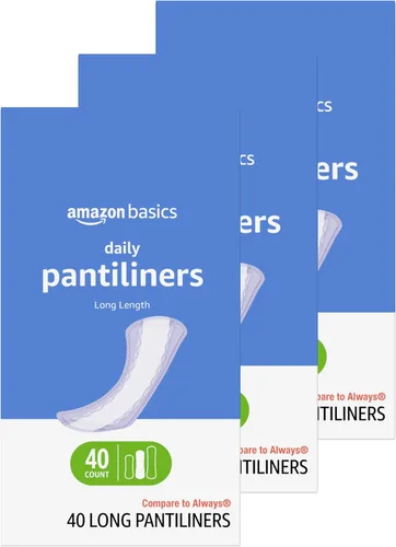 Vista 12 de Amazon Basics Pantiliner diario, longitud extra larga, almohadillas femeninas finas para mujer, sin perfume, protección contra fugas, uso diario, 68