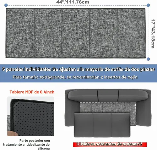 Vista 3 de Soporte para Cojín de Sofá para Asiento Flácido - Protector para Sofá, Tablero de Inserción para Cojines Flácidos, Piezas de Reemplazo para Sofás