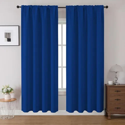 Vista 47 de CUCRAF Cortinas opacas de 45 pulgadas de largo, juego de 2 paneles para dormitorio, bolsillo para cortinero, cortinas de oscurecimiento