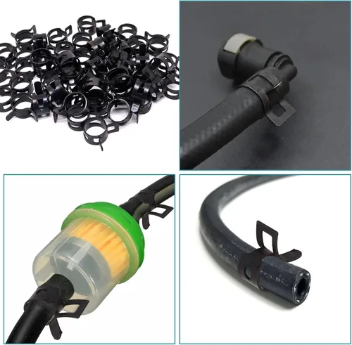 Vista 6 de 50 abrazaderas de manguera de resorte de 1/2 de identificación, abrazadera de manguera de 0.472 in, abrazadera de línea de combustible, clips