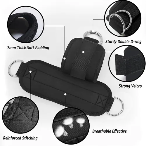 Vista 3 de Correas de Tobillo de Fitness para Máquina de Cable, Kickbacks Ejercicios de Glúteos, Ejercicios de Parte Inferior del Cuerpo, Correas Ajustables