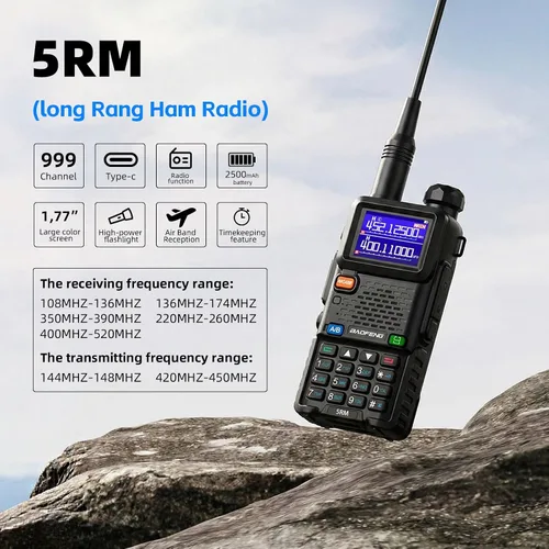 Vista 10 de Baofeng Radio UV-5RM Radio de Jamón de mano UV5R Walkie Talkies de largo
