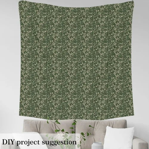 Vista 3 de The Yard - Tela de flores verdes de The Yard - Tela decorativa de estilo vintage simple para tapicería y detalles del hogar, 1 yarda