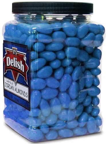 Vista 4 de Its Delish - Almendras de Jordania azul oscuro de 3.5 libras Nuez de almendra confitada con revestimiento de caramelo duro dulce – Bodas