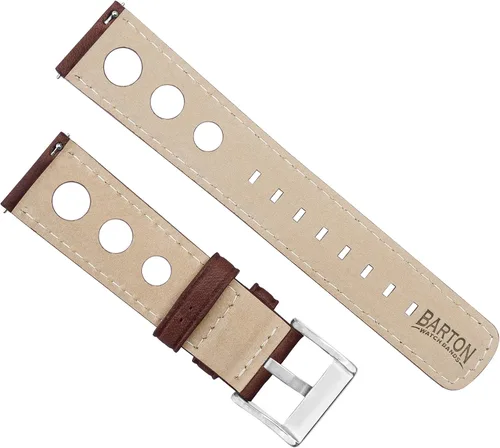 Vista 3 de Barton Racing & Rally Horween - Correas de cuero con barras de resorte de liberación rápida integradas, longitud estándar para muñecas de 5 a 8