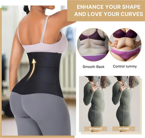Vista 2 de FeelinGirl Entrenador de cintura para mujer, corsé debajo del busto, faja deportiva de reloj de arena