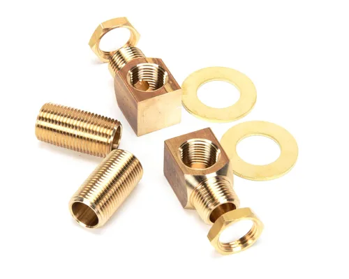 Vista 2 de T&S Brass B-0230-K Kit de Instalación para Grifos Estilo B-0230. Dos codos cortos, pezones, tuercas de seguridad y arandelas que proporcionan