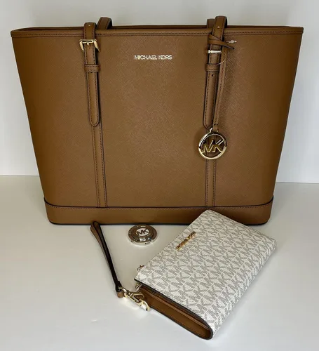 Vista 3 de Michael Kors MICHAEL Michael Kors Jet Set - Bolso de hombro grande TZ de viaje con doble cierre para la muñeca