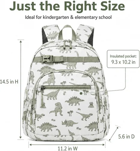 Vista 5 de Mochila para niñas para la escuela, mochila para niños preescolar, jardín de infantes, bolsa de libros primaria, 14.2"x4.5"x10.2", Mochila infantil
