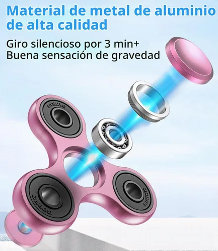 Vista 2 de ATESSON Fidget Spinner Toy Ultra Durable Acero Inoxidable Rodamiento de Alta Velocidad 2-5 Min Spins Material Metal Precisión Spinner EDC ADHD