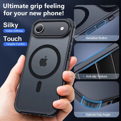 Vista 3 de Funda para iPhone Air [compatible con MagSafe] [2 protectores de pantalla] [prueba de caídas de grado militar] Funda magnética resistente