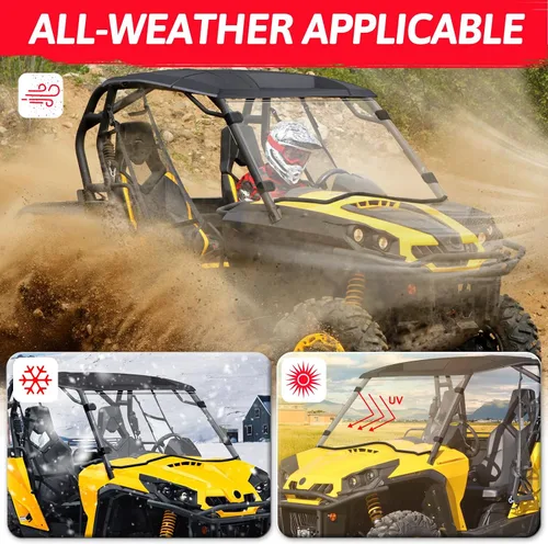 Vista 5 de StarknightMT Parabrisas completo Commander 2011-2020, parabrisas delantero UTV compatible con Can Am Commander 800 y Commander1000 2011 2012 2013