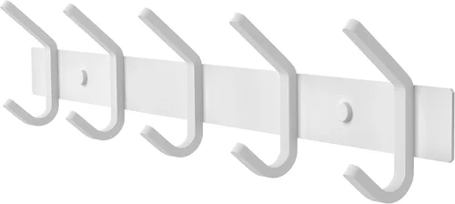 Vista 9 de Perchero pequeño de montaje en pared, de níquel cepillado, de acero inoxidable de 6 pulgadas, con 2 ganchos dobles resistentes, colgador de pared