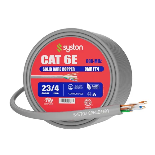 Vista 34 de Cable de Internet Ethernet Cat6e – 10 pies, 600 MHz 23AWG de alambre de cobre sólido desnudo apto para exteriores/interiores, sin extremos de 10