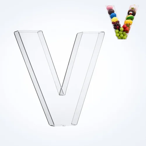 Vista 27 de Bandeja de 11" de Acrílico con Letras y Números – Bandeja Reutilizable y Rellenable para Aperitivos de Charcutería, Caja de Servir Postres