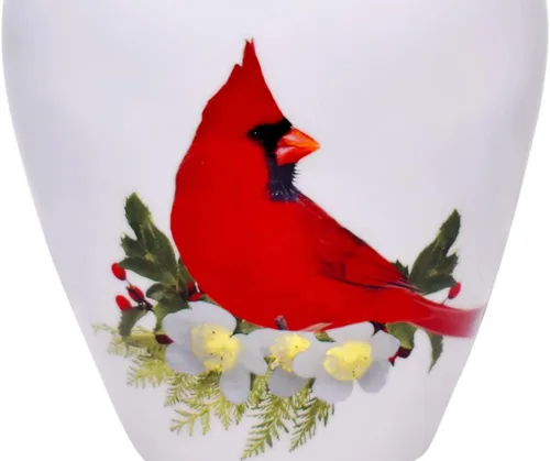 Vista 6 de BOLD & DIVINE Urna para adultos, urna de cremación de pájaro cardenal rojo Urna conmemorativa para adultos, entierro, urnas de cremación fúnebre