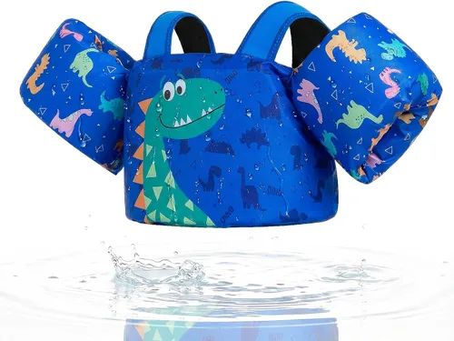 Vista 12 de Gogokids Chaleco de natación para niños pequeños, flotadores para niños de 24 a 66 libras, bonita chaqueta de natación de dibujos animados con arnés