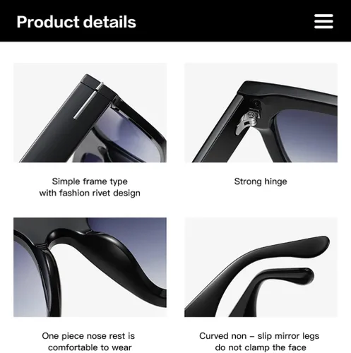 Vista 6 de NIDOVIX Gafas de sol cuadradas clásicas vintage para hombres y mujeres, marco grande, retro de los años 70, protección UV400