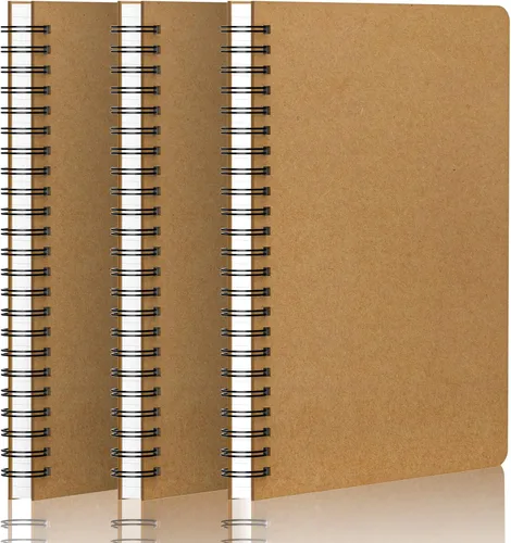 Vista 15 de EUSOAR Cuaderno de cuadrícula en espiral, 3 paquetes A4 de 11 pulgadas x 8-1/2 pulgadas, tapa dura, diario negro, 120 páginas/60 hojas de papel