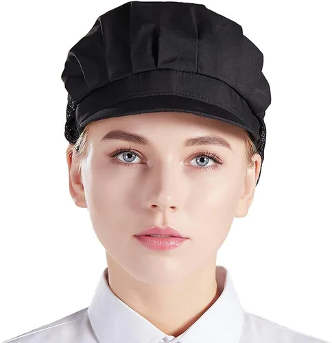 Vista 2 de Nanxson 3 piezas de sombrero de chef de cocina, gorra de chef de cocina, redes para el cabello CF9033