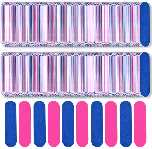 Vista 9 de Mini lima de uñas a granel 300 piezas (grano 180/240), limas de uñas desechables de doble cara, tableros de esmeril para el hogar o herramientas